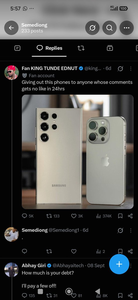 Semediong1's tweet photo. @kingtundedunnt I've been able to go 6 days with any likes or comment @kingtundedunnt https://t.co/262bDnRS9n