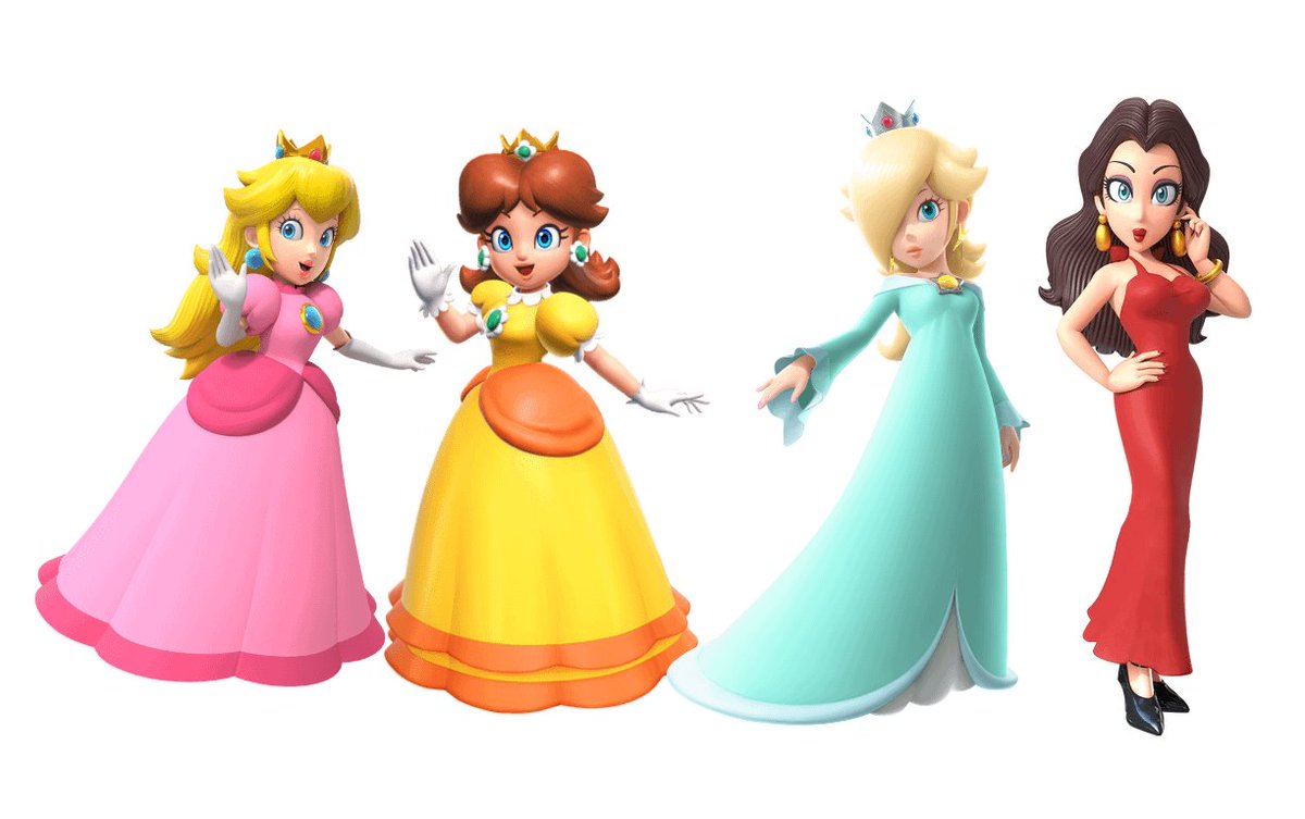 RealQueenPeach's tweet photo. The Super Mario queens all together! 🩷🧡🩵❤ #SuperMario https://t.co/comTv4fnXS