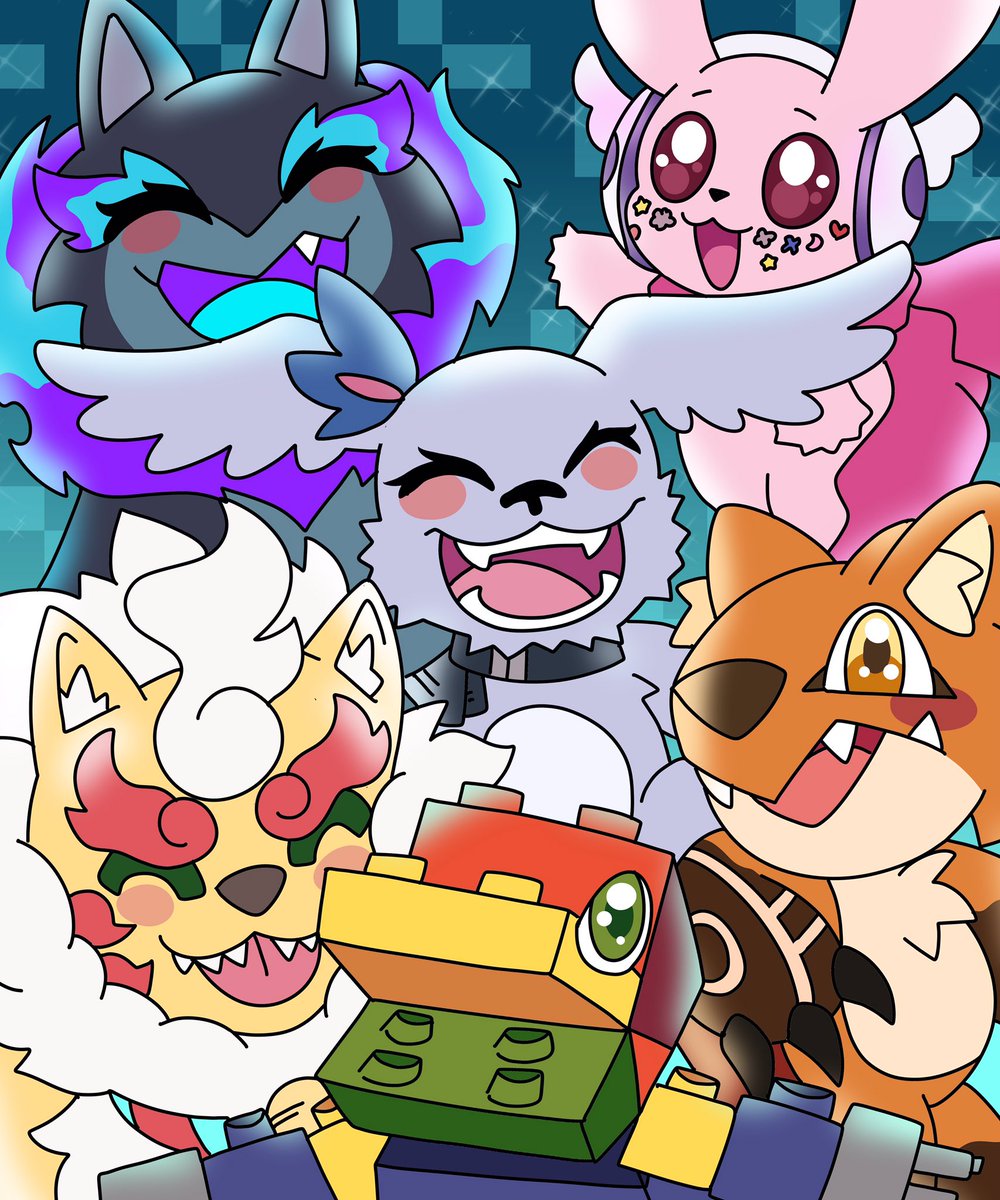 mana_chan__'s tweet photo. Who knew the Digital World could bring groups of Tamers together as good friends? 👾✨ #digimon 

@mysttwic @Ultraspikey1 @Evie_Arts @SusheahO @breabbz 

Team FireWall &amp; their digimon partners! ✨ https://t.co/FiV73UPRVk