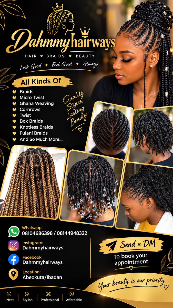 favouringfavour's tweet photo. Please patronize my business 🙏🏻
Make I see food chop please 
Location: Ibadan/Abeokuta 📍
#vecinosallímite #business #businesswoman #hairstylist https://t.co/r3w3yYqnbV