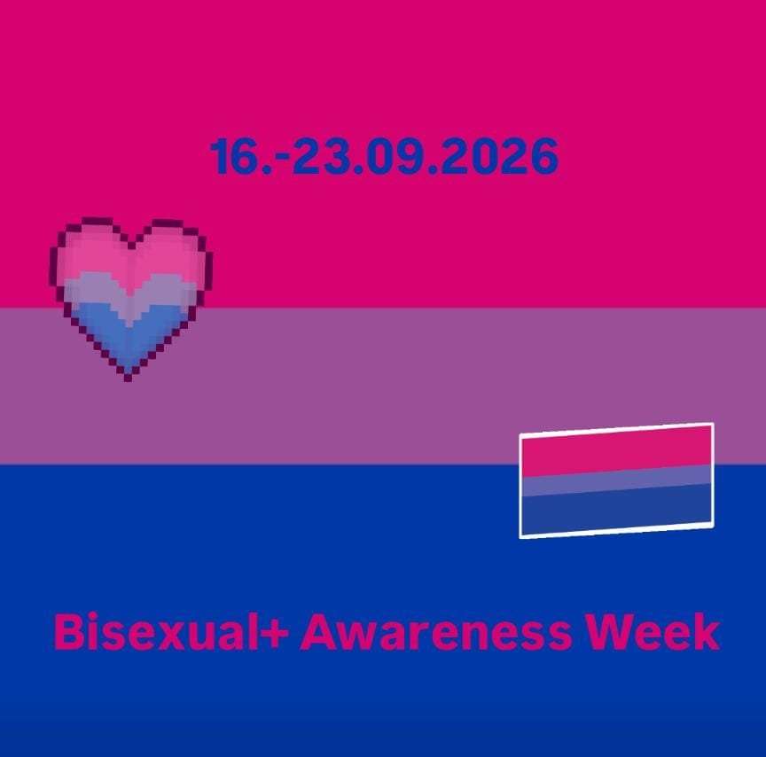 HIMzone666NetMs's tweet photo. Bisexual+ Awareness Week
16.-23.09.2026
Stärken wir das Bewusstsein für die Existenz bisexueller Personen.
#bisexualawarenessweek #support #bi #gay #lesbian #straight #cis #trans #queer #nonbinars #ace #queerKL #schwulesbischerstammtisch #kaiserslautern #kakenloken https://t.co/jr0QJyknYM