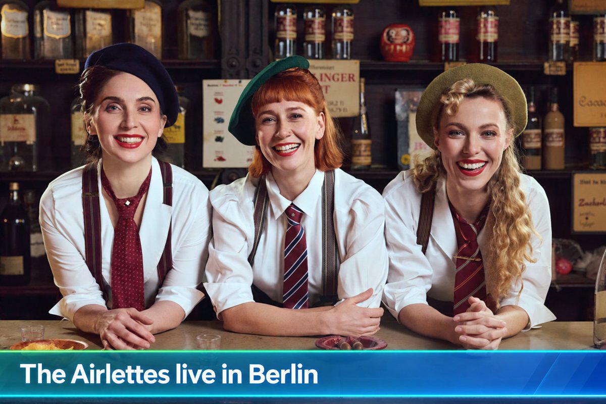 EventsPresse's tweet photo. The Airlettes bringen die 90er nach Berlin – aber nicht als gewöhnliche Revivalshow. 🎙️

Am 19. Oktober werden Spice Girls, Backstreet Boys und Matthias Reim in der Bar jeder Vernunft zu Close-Harmony-Swing.

Warum jetzt? 90er-Nostalgie ist allgegenwärtig. Das Trio verändert die bekannten Songs jedoch musikalisch, statt sie nur zu kopieren. 🎶✈️

https://t.co/A8xc54rF1V · Berlin erleben, was wirklich zählt.
Funktionieren Bravo-Hits auch als Swing? 

#BerlinEvents #Berlin #Musik #TheAirlettes

Foto: Stefanie Bruckner, Judith von Orelli, Paulina Plucinski (von links)© Sven Serkis