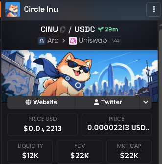 circleinuonarc's tweet photo. Dexscreener updated https://t.co/MM1PsCr5Lh https://t.co/fv0oWg9mTb