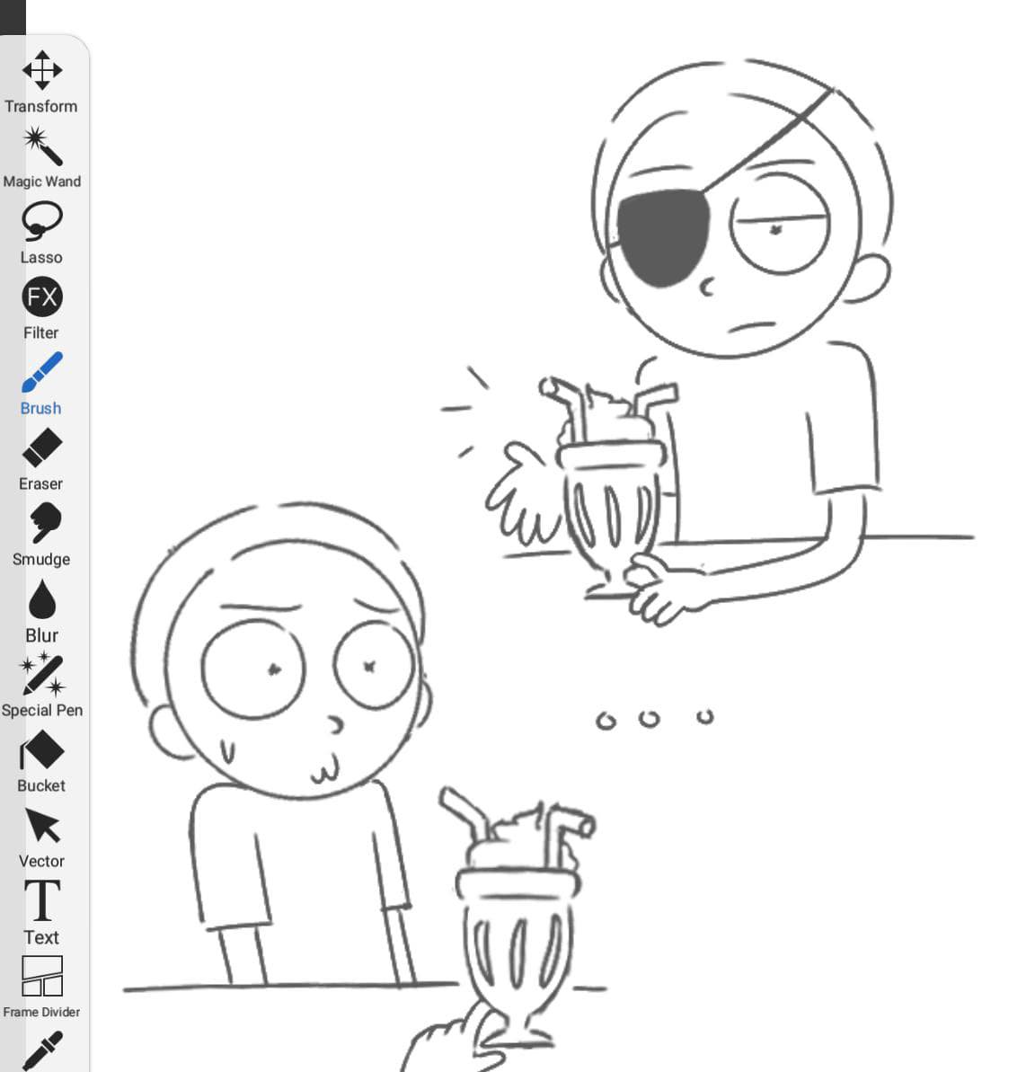 n0odley's tweet photo. I've been drawing #mortycest lately 😗 https://t.co/jeX80lAscI