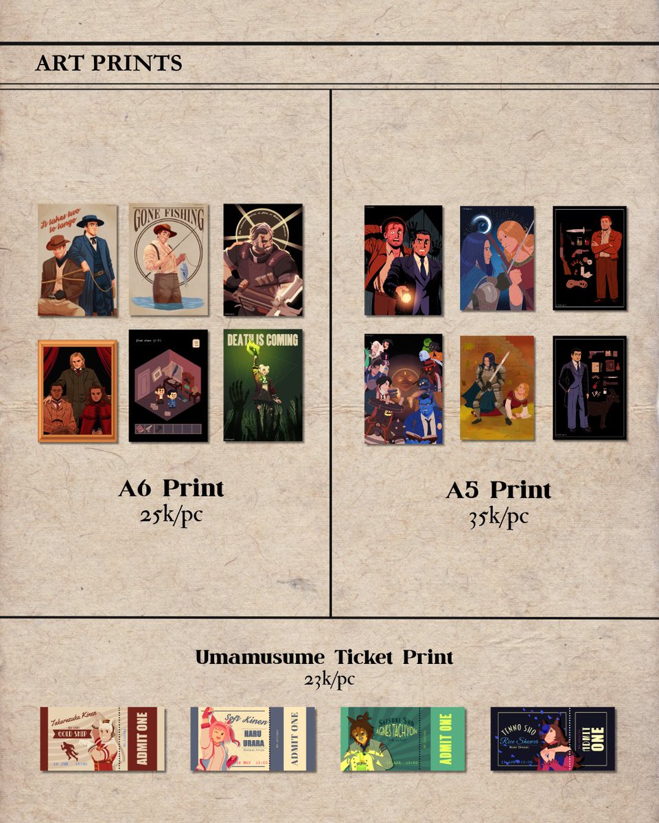hylengart's tweet photo. [🖤&amp;🔁️Appreciated!]

#Cf23 preorder now opened!
🌹Pick up for both 31 Oct &amp; 1 Nov
🌹Until 24 Sept
🌹Originals, RDR2, Umamusume, Deadlock, LOTR, TF2, Malevolent, Faith, Dragon Age &amp; etc
🌹Form https://t.co/q6eIVXugeK

(1/2) #cf23catalogue #comifuro23 https://t.co/s3R9LdiOQ1