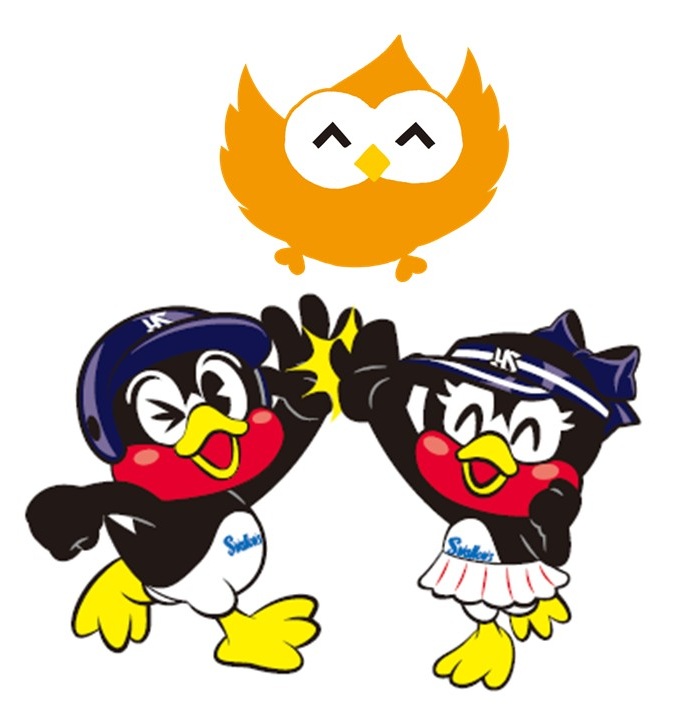 KodomoKatei's tweet photo. 「こどもたちが安心して過ごせる社会をつくりたい」という思いを共有しコラボが実現✨
#東京ヤクルトスワローズ のマスコット #つば九郎 、 #つばみ から、#こども性暴力防止法  公式キャラクター #こまもろう に、こども性暴力防止法の施行（12/25）の100日前に応援メッセージをいただきました✉ https://t.co/cPu8dIJH6U