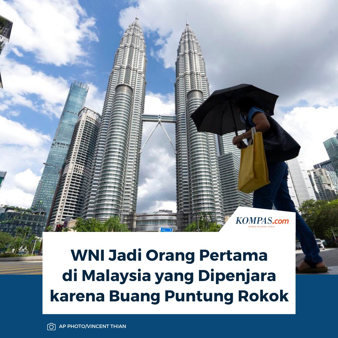 kompascom's tweet photo. WNI Jadi Orang Pertama di Malaysia yang Dipenjara karena Buang Puntung Rokok

Sumber: https://t.co/13tHZz2qL0 https://t.co/xDZGAfXmcW