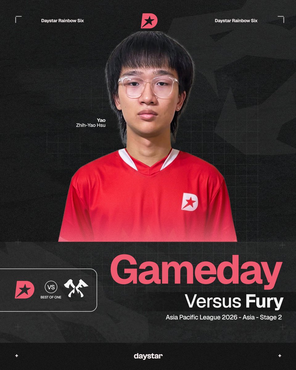 DAYSTARGG's tweet photo. No room for error, time to flip the narrative.

🆚 @FURY_Global 
⏲️ 2100 SGT

#ChaseTheSun☀️ https://t.co/VMF9ddHYib