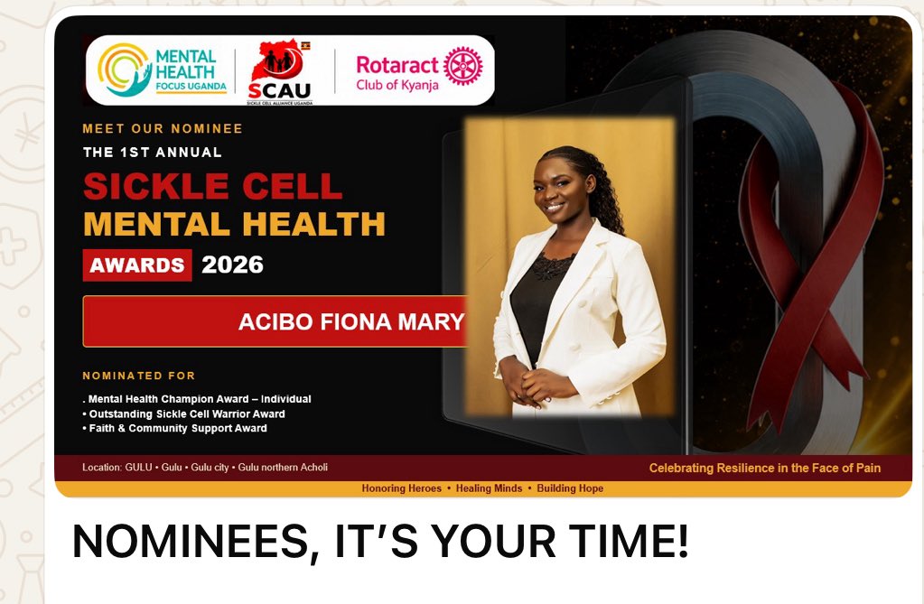 MUTUSICKLECELL's tweet photo. We’re proud to announce that our Director, ACIBO FIONA MARY, and MUTU SICKLECELL INITIATIVE UGANDA have been nominated for the Sickle Cell Award. 🩸❤️

Kindly vote for us and help amplify the cause. 🙏🏾

🔗 Link in our bio. https://t.co/wS5pziubO0 https://t.co/x2XcmSXgs0