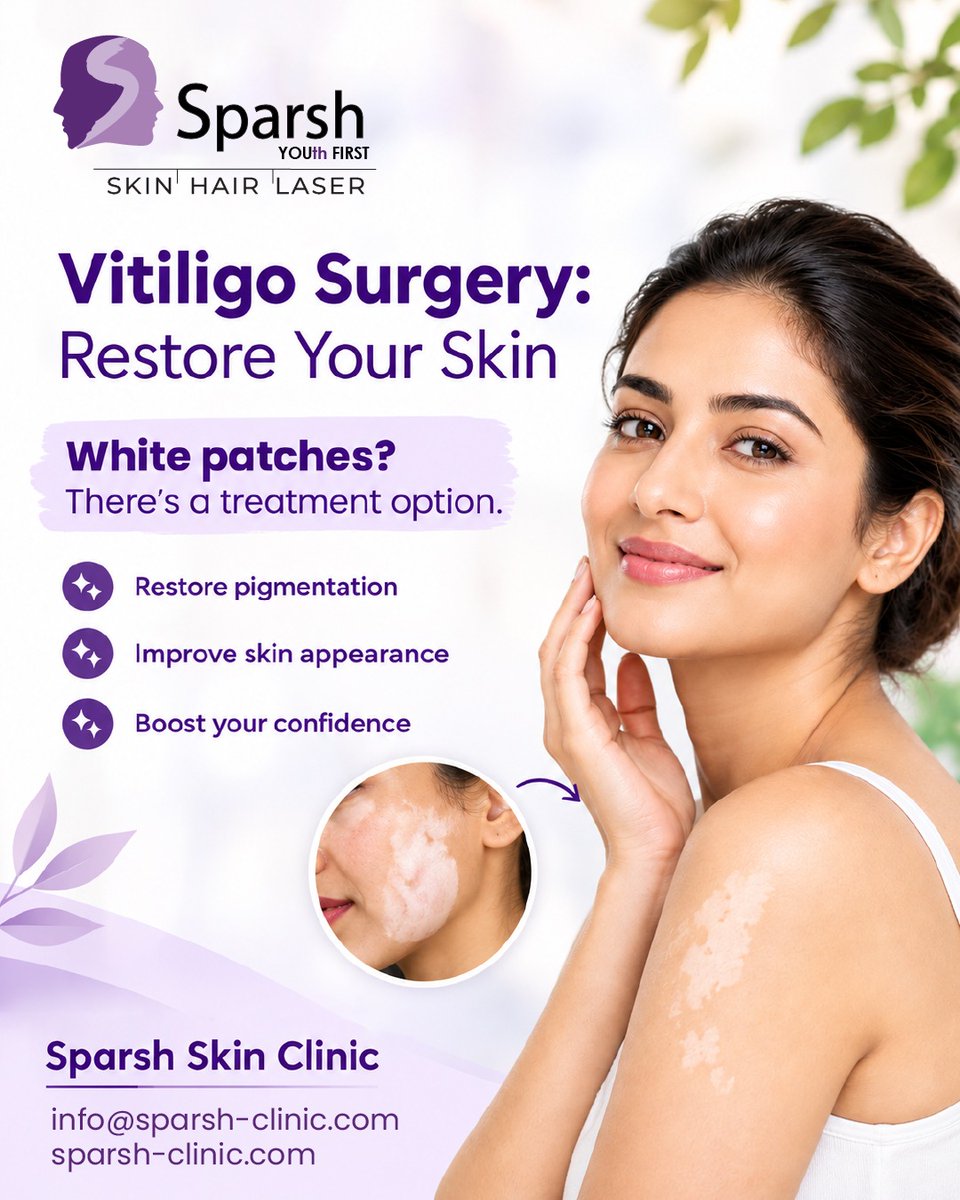 sparsh_skincare's tweet photo. White patches are NOT forever. 🤍

Vitiligo is treatable. With advanced Vitiligo Surgery, we can restore your natural skin color and confidence.

We don't just treat skin, we restore confidence.

#Vitiligo #Dermatology #SkinCare #SparshSkinClinic
#SkinClinicAhmedabad https://t.co/nhcuNZpRvf