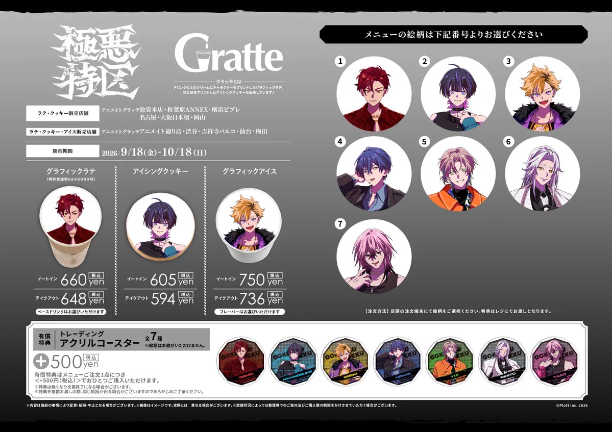 ドズル社　アニカフェ　グラッテ　アクリルコースター　9枚セット アニメイト池袋本店 on X: 