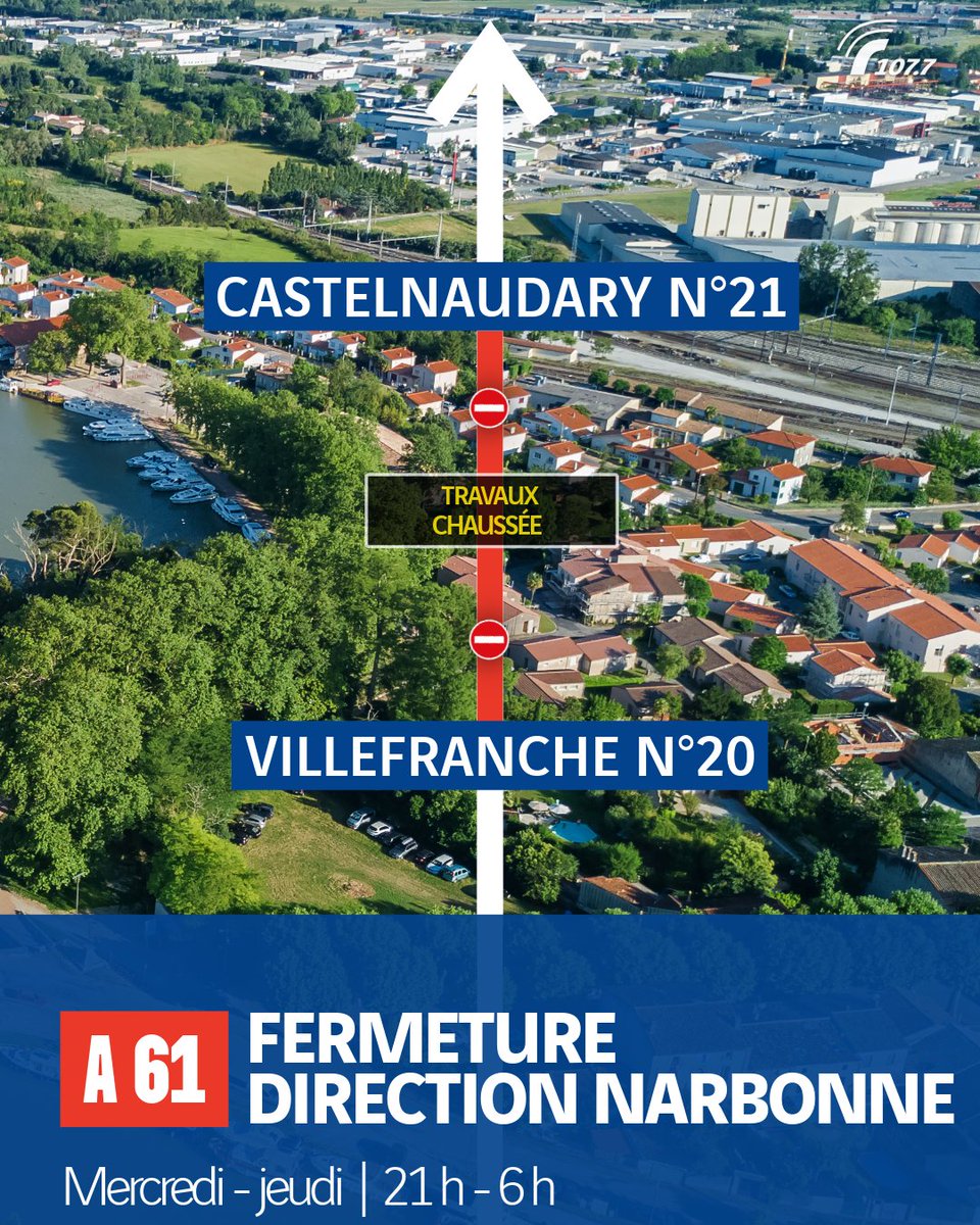 Radio1077's tweet photo. ❌Plusieurs fermetures d’autoroute sont prévues ce mercredi soir pour effectuer des travaux🚧.

👉Dates, horaires, déviations : retrouvez le programme sur https://t.co/9XwURaAQCC https://t.co/79N5qvsaaZ