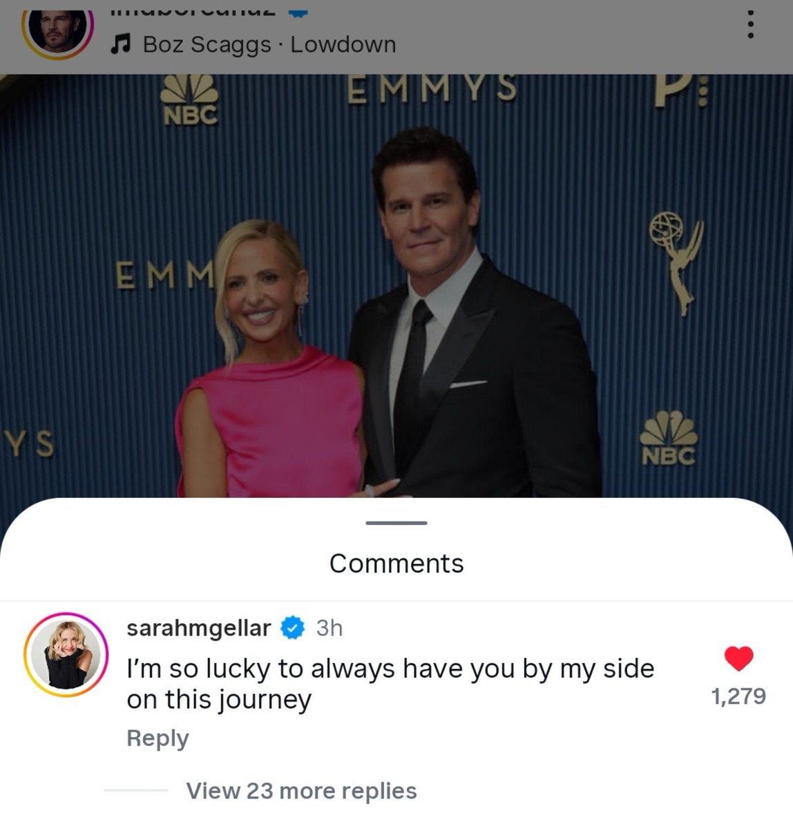 BangelEverafter's tweet photo. Sarah Michelle Gellar, in reply to Boreanaz's post . "I'm so lucky to always have you by my side." 😭🥰 https://t.co/KgQ5CwcMdI