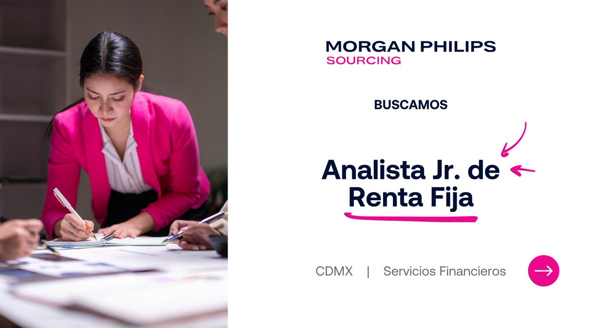 AngelMunozhr's tweet photo. 📊 Desarrolla tu carrera en análisis de Renta Fija e inversiones.

En Morgan Philips buscamos un Analista Jr. de Renta Fija en CDMX. https://t.co/B54okOvx9J