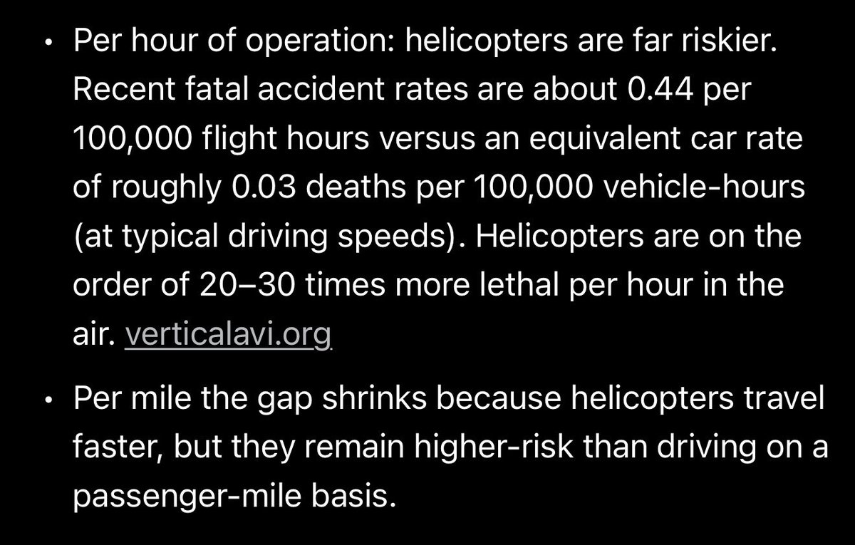 TyTrades03's tweet photo. @user2994901 @lostredsox @validclipx And how many more cars are on the road every day, every hour than there are helicopters in the sky?

This is a dumb ass argument lmao use your head https://t.co/UoPTo07NPs