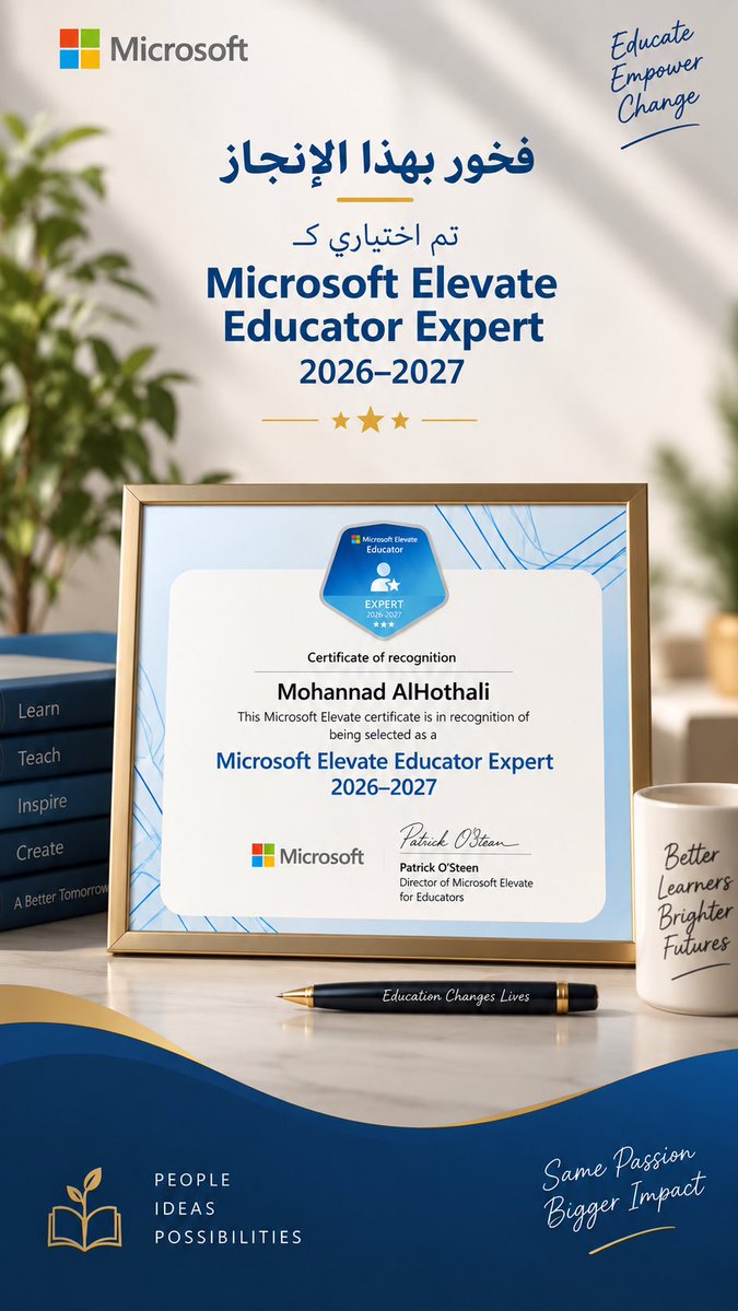 mhothali1's tweet photo. #EducatorExpert
#MicrosoftEducation
#MIEExpert
#وزارة_التعليم
#تقنيات_التعليم
#تعليم_الطائف https://t.co/xUs5ZoBCnx