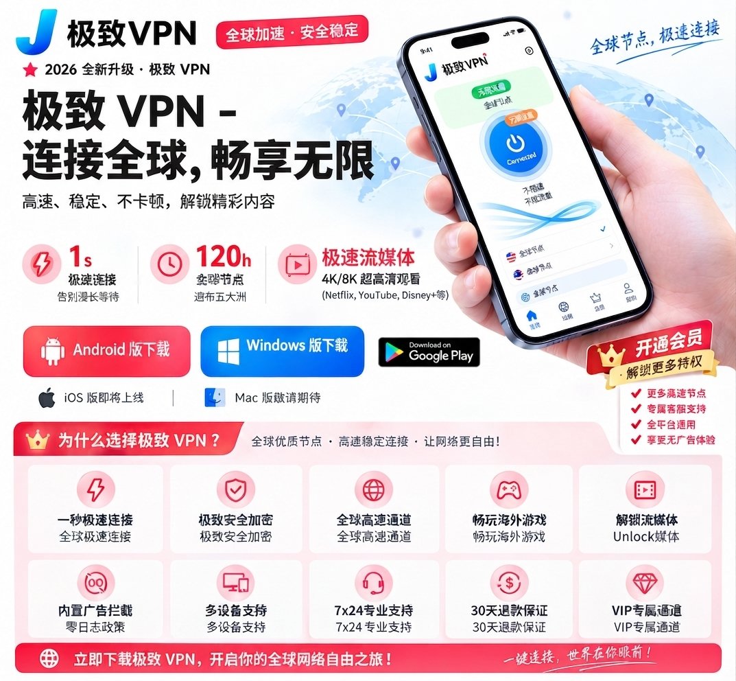 jizhiVPN's tweet photo. 突破网络限制，畅享真正的无界互联！ 🔥
​⚡ 不限流量、拒绝限速，体验真正的极速狂飙！
🌍 全球海量节点一键直连，解锁全球流媒体与海外游戏。
🛡️ 军工级安全加密，零日志政策，全方位守护你的隐私。
​📲 Google Play 现已上架，安卓用户即刻下载:https://t.co/Dk2g5kuMGl https://t.co/M1V6ITCoY5