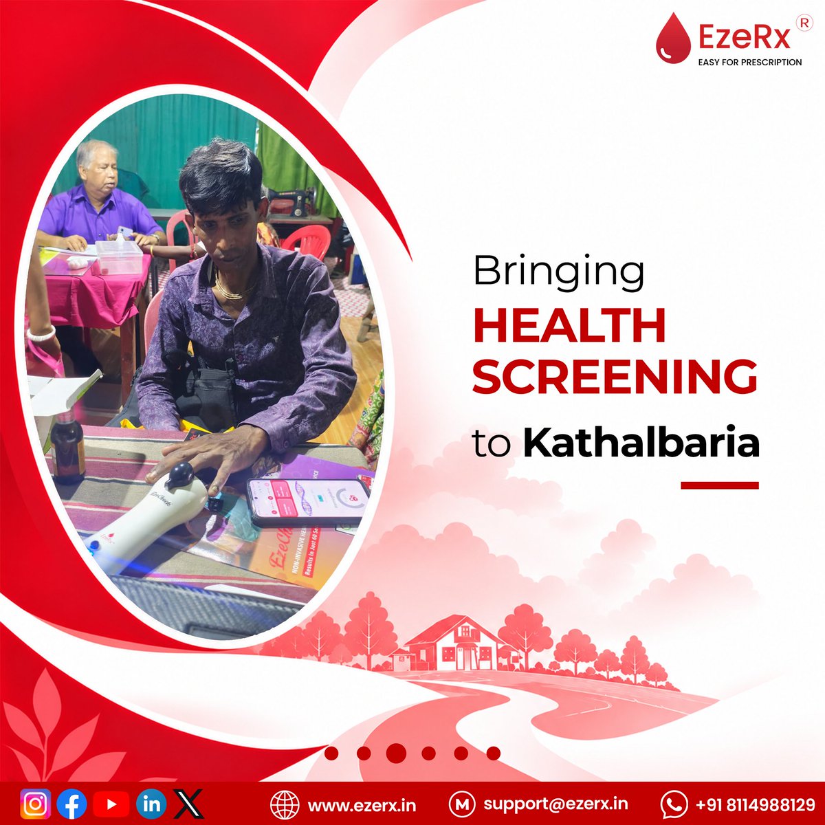 EzeRx_official's tweet photo. Healthcare that reaches people where they are.
EzeRx’s EzeCheck was deployed at a Community Health Camp in Kathalbaria, Baruipur, in collaboration with the Rotary Club, bringing accessible, technology-driven health screening closer to the community.
#EzeRx #EzeCheck https://t.co/sZSrSrFCcD