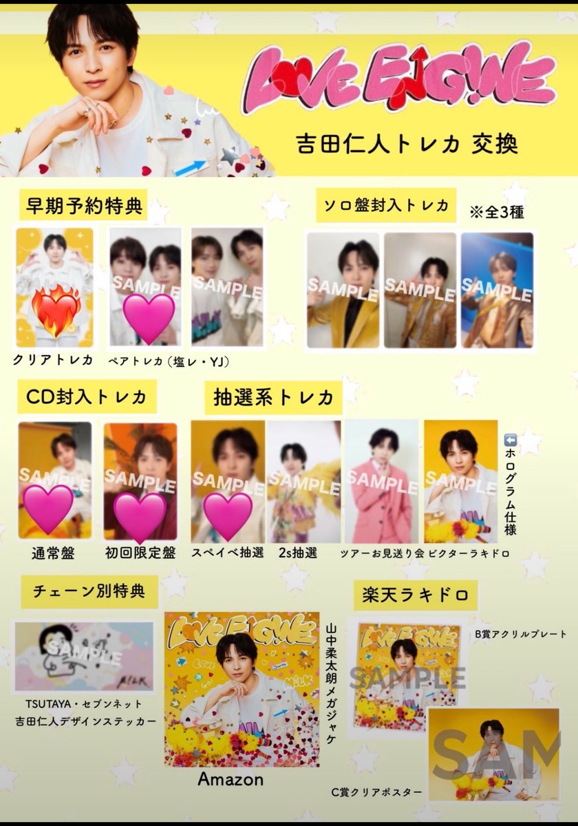 thv_yeonjun's tweet photo. M!LK LOVE ENG!NE トレカ 交換

【譲】 シリアルナンバー3枚
【求】 吉田トレカ　❤️‍🔥＞🩷

纏めて交換していただける方優先。
郵送交換希望。福岡であれば手渡し検討。
17日に全て揃うため交換までお時間頂きます。
お気軽にリプまたはDMまでお声かけください🙇‍♀️
 #MILK
 #MILK交換 https://t.co/3Q16DNoe27