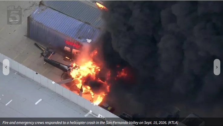 InfosFrancaises's tweet photo. 🇺🇸 États-Unis : trois morts dans le crash d'un hélicoptère de télévision de NBC Los Angeles en direct, alors qu’il couvrait un accident impliquant un bus (LAFD). https://t.co/l2M20w4Mx0
