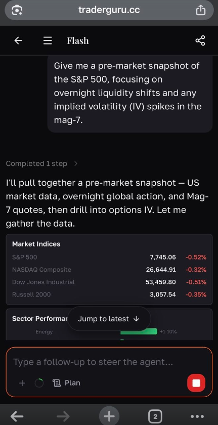 linda5187853915's tweet photo. Raw data is noisy. MasterTrader acts as an AI data-cleaning layer, parsing overnight shifts, sector catalysts, and earnings before the open to output institutional-grade signals.
https://t.co/raA8QcvpGV
#aistockanalysis 、#aistockpicker、#aiforstocktrading https://t.co/QSP2q3aSLt