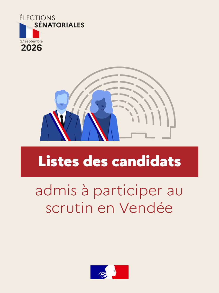 Image de Préfet de la Vendée - Élections #Sénatoriales2026 | Listes des candidats admis à participer en #Vendée

Jusqu’au vendredi 