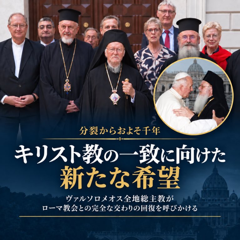 PYokonow's tweet photo. コンスタンティノープルのヴァルソロメオス全地総主教「私たちはローマ教会との完全な交わりの回復を待ち望んでいます」
https://t.co/m4CgfmqzDF
Ecumenical Patriarch: We await the restoration of full communion with the Church of Rome
https://t.co/YaAWhOdxAh https://t.co/pRYJYW9Zl7