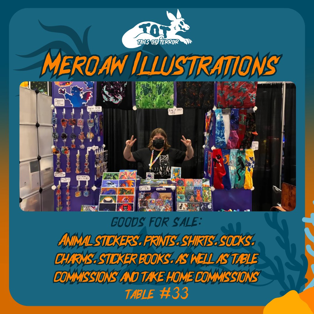 FurDUcon's tweet photo. 🎃 TAILS OF TERROR SPOTLIGHT! 🎃
Meet today's featured vendors! 👀

Meat Mart — Table #2
Meekor — Table #3
Meroaw Illustration — Table #33
Mofu Miro — Table #39

Find them at Tails of Terror 2026! ✨
#TailsOfTerror2026 #TailsOfTerrorSpotlight https://t.co/267nAKNs6q