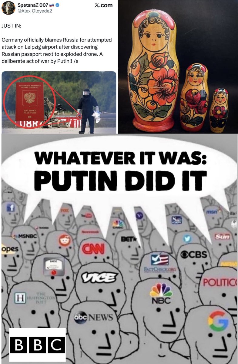 13orangesbc's tweet photo. @Alina_Lipp_X Whatever it was: PUTIN DID IT!!! https://t.co/gJzJpejo58