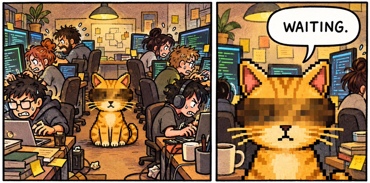 ZecatZcash's tweet photo. @SHLDdotfun
Devs: coding, debugging, deploying. 

$ZECAT:WAITING. 🐈
#Zcash #ZECAT https://t.co/cnCHMTKitI
