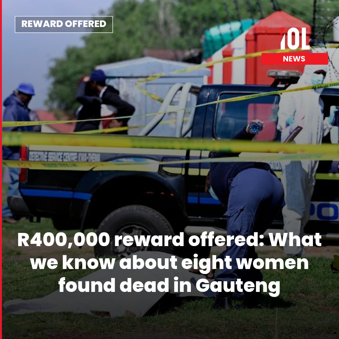 IOL's tweet photo. Police have announced a R400,000 reward for information that could lead to the arrest of those responsible for the deaths of eight women whose bodies have been discovered at various locations in Ekurhuleni, Gauteng.
Read on https://t.co/2RjUJA0msz
#news #RewardOffered #MurderProbe #EightDead #DeadlyCrisis
