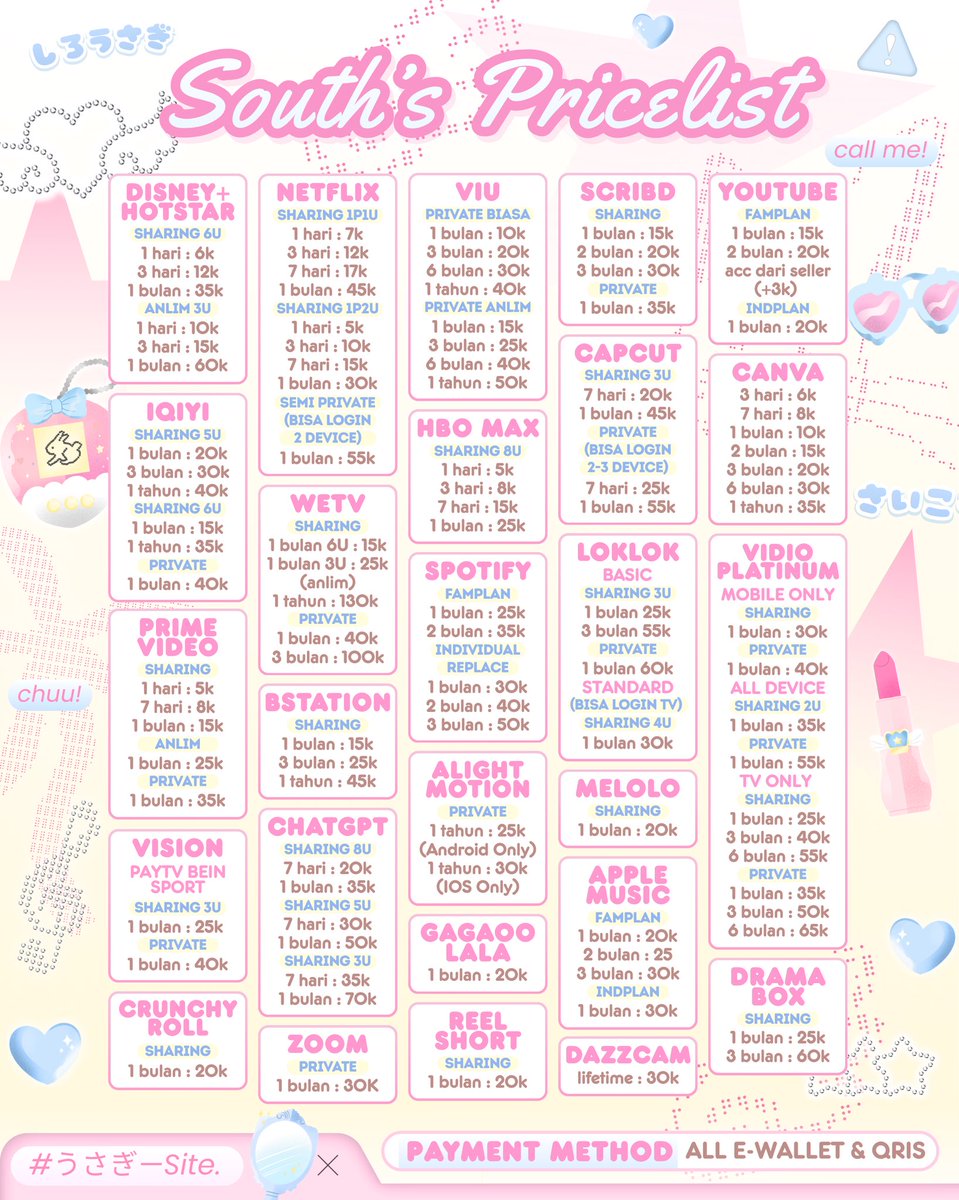 withlovesouth's tweet photo. 𐔌 👛 . . em - loo akakk! ようこそ ♡ ˖ app prem available ୭ 🍧 for ur everyday ⋮ ⌗ 🏩

꒰ % trusted ꒱ 𓈄 🎀 𖦹 𝟱 𝘀𝘁𝗮𝗿 𝘀𝗲𝗿𝘃𝗶𝗰𝗲 𑣲┆🛒 shopping time ˚. 🛍️ ᵎᵎ
⁝⁝ testi in pinned 𓈈 .. 👚 checkie ⪩. .⪨

╰─ https://t.co/2qnf9nQSLQ ⊹ ꮺ

#zonauang #zonajajan https://t.co/wObNDibfYc