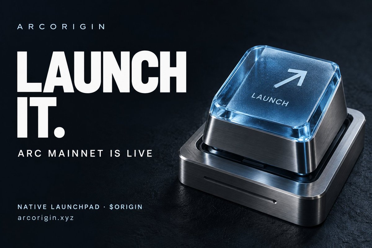 ArcOrigin_'s tweet photo. Arc mainnet is live.
Stop asking what launches next. Launch it.
ArcOrigin is open: create a token, trade native markets, follow wallets and track buybacks onchain.
Home of $ORIGIN.
What are you bringing to @arc?
https://t.co/eCEsXOhCa6 https://t.co/rFXizcnx6t