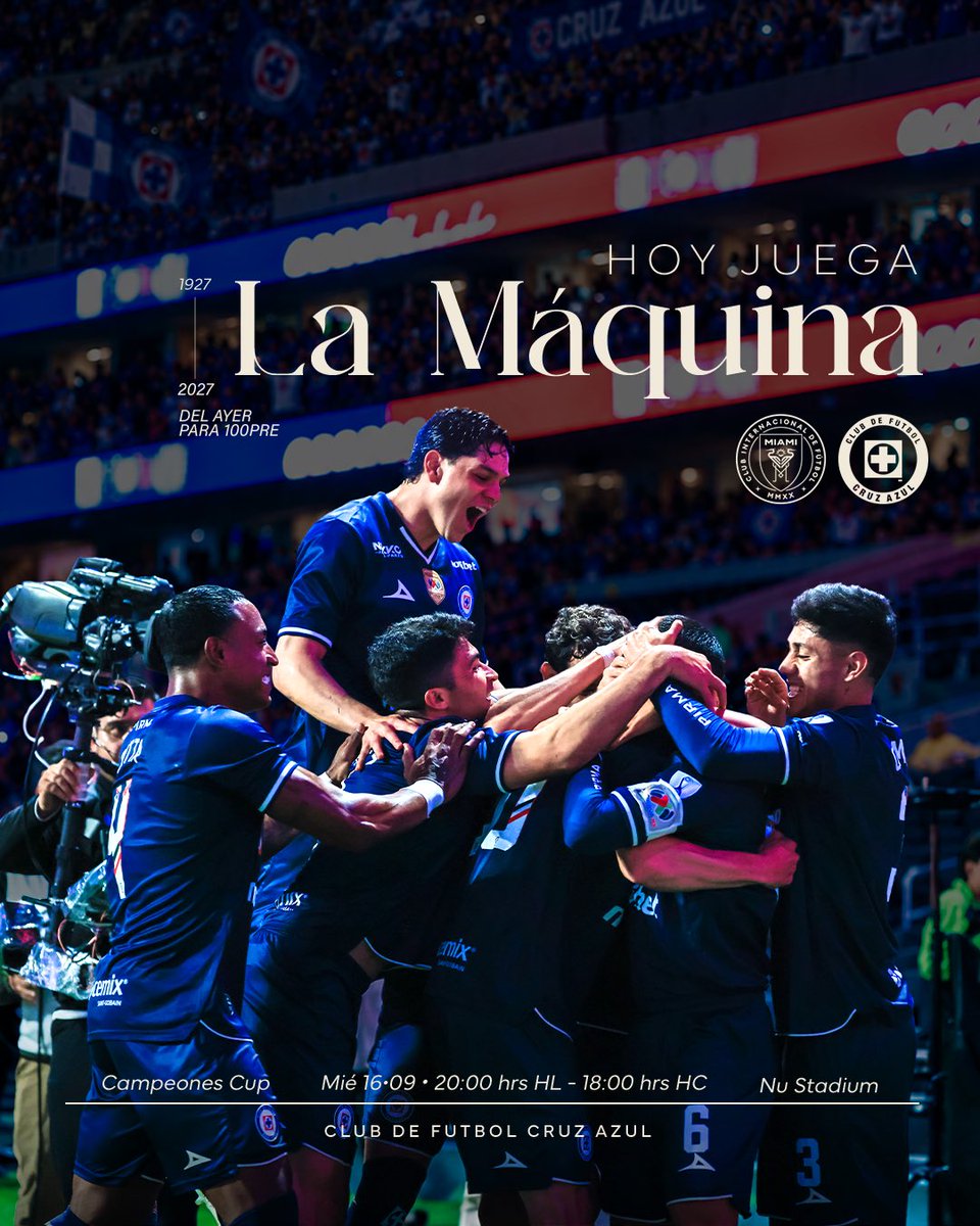 CruzAzul's tweet photo. HOY JUEGA LA MÁQUINA EN BUSCA DE UN TROFEO MÁS. 🏆

TODOS JUNTOS, NACIÓN AZUL. 💙

VAMOS POR LA VICTORIA EN MIAMI. https://t.co/yHMlHYHAHc