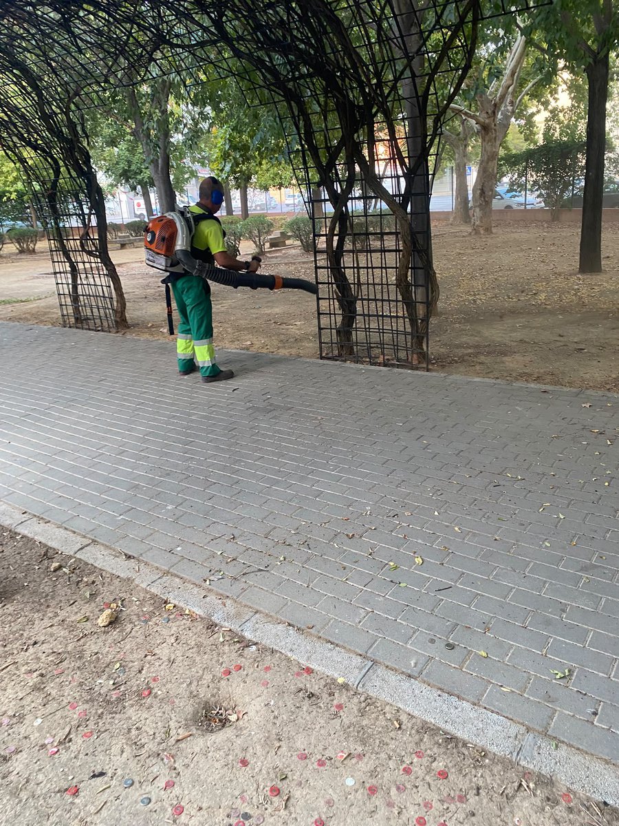 Dto_Sur's tweet photo. El equipo de Parques y Jardines continúa con los trabajos de riego, poda y mantenimiento del arbolado en el Distrito Sur 🌳💧 Cuidamos nuestras calles y espacios verdes cada día. #DistritoSur #SevillaEstáEnMarcha https://t.co/6VZKzjTFz0