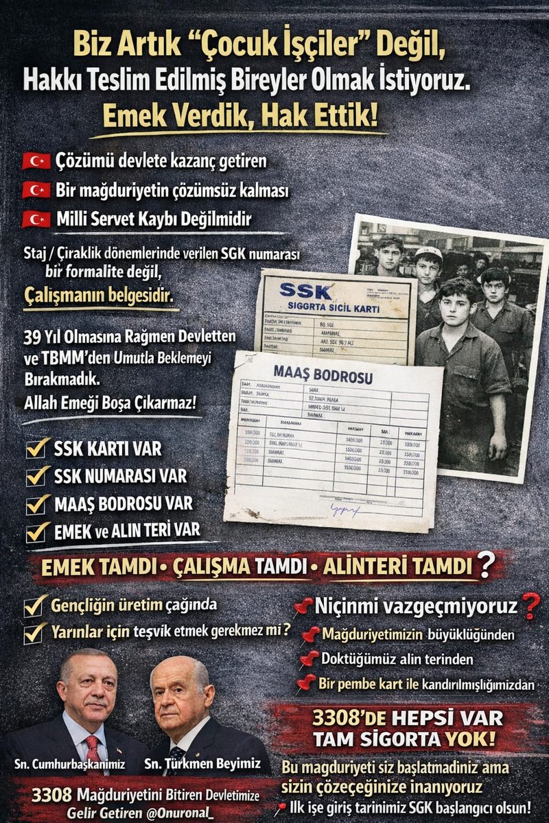 Qzdemirmustafa's tweet photo. Emek fili çalışma varsa çalışanın büyüğü küçüğü, sigortanın da uzunu kısası olamaz.
3308 Revize olmalı Talep değil Hak
Sayın; 
@RTErdogan
@dbdevletbahceli
@isikhanvedat
@_cevdetyilmaz 
@hlmdrgn
Eşitlik İstiyoruz Ayrıcalık Değil 
#StajÇıraklık
#SigortaBaşlangıcı
#Olmalıdır https://t.co/RmvwH7sug6