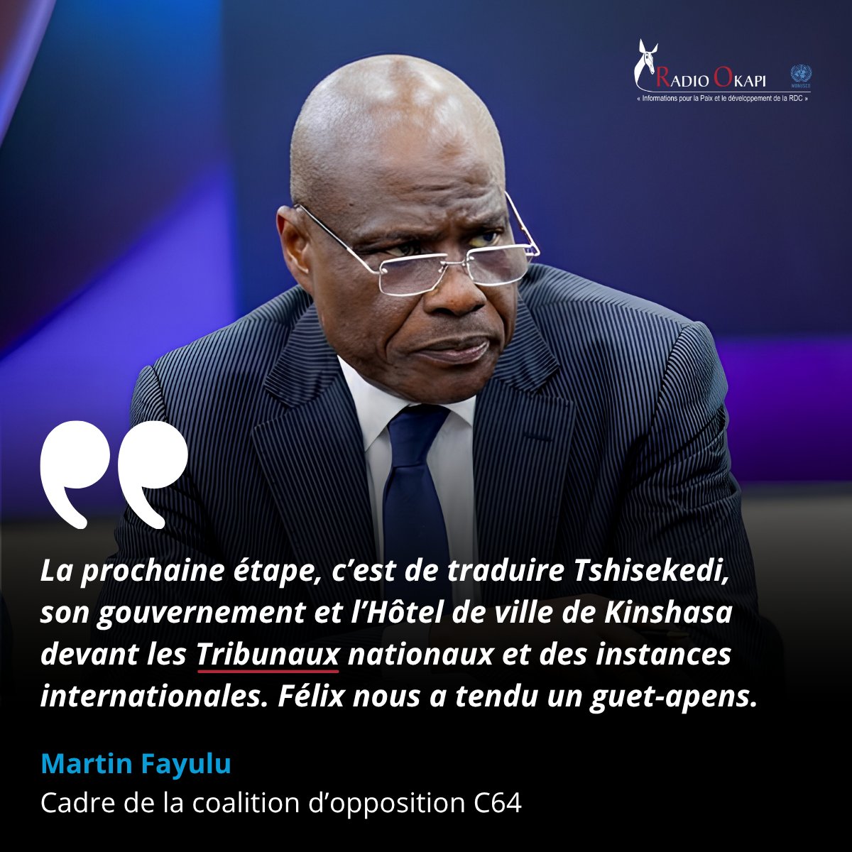 Opposition leader Fayulu announces legal action against Tshisekedi after C64 march; reports injuries/deaths