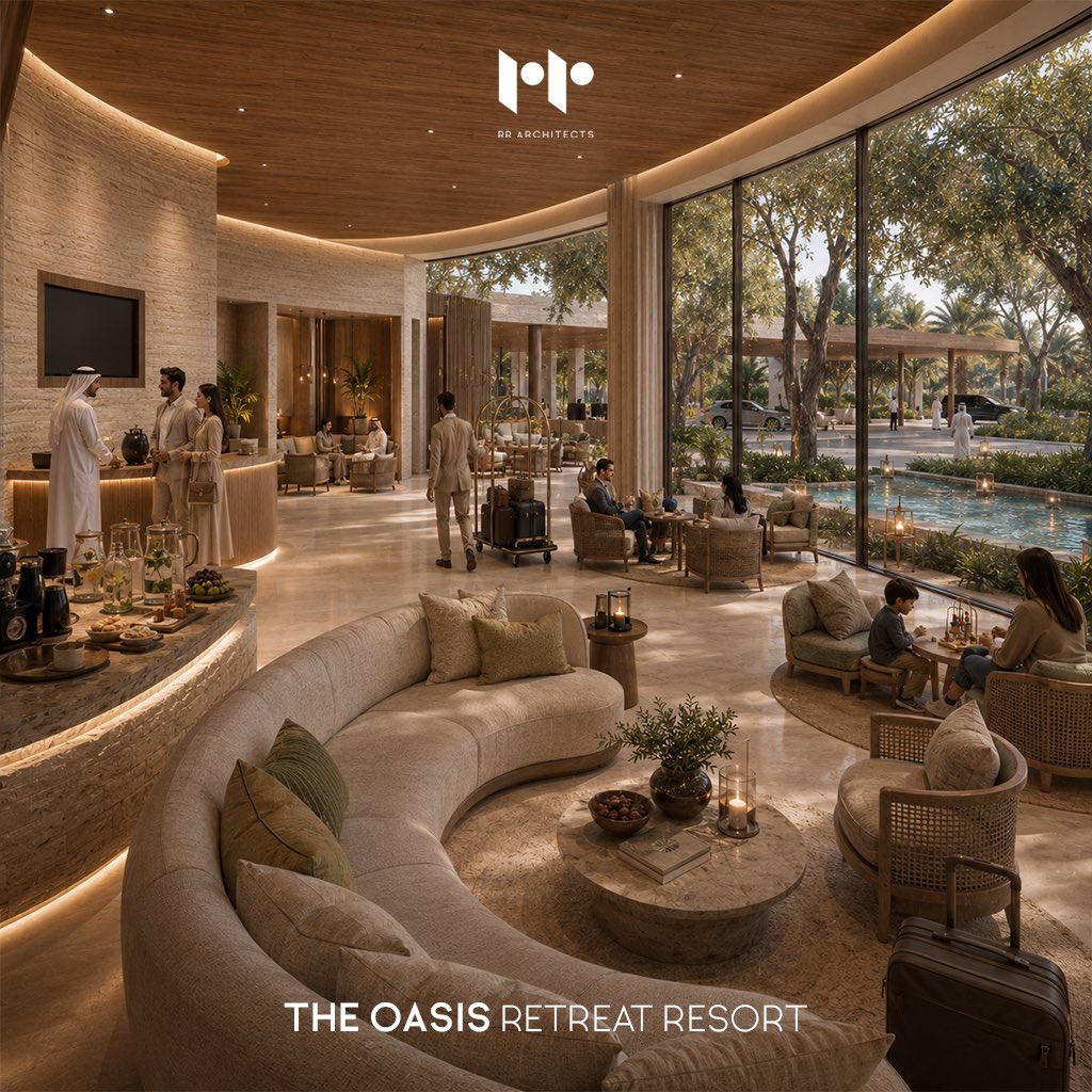 RR_ARCHITECTS's tweet photo. The Oasis Café creates a relaxed indoor-outdoor meeting place overlooking the resort gardens. Natural materials, sculpted seating, warm lighting, and expansive glazing reflect RR Architects' hospitality approach, turning everyday dining into a calm…
 
https://t.co/Zfpk91OOK8 https://t.co/4jz6sNmJ0Q