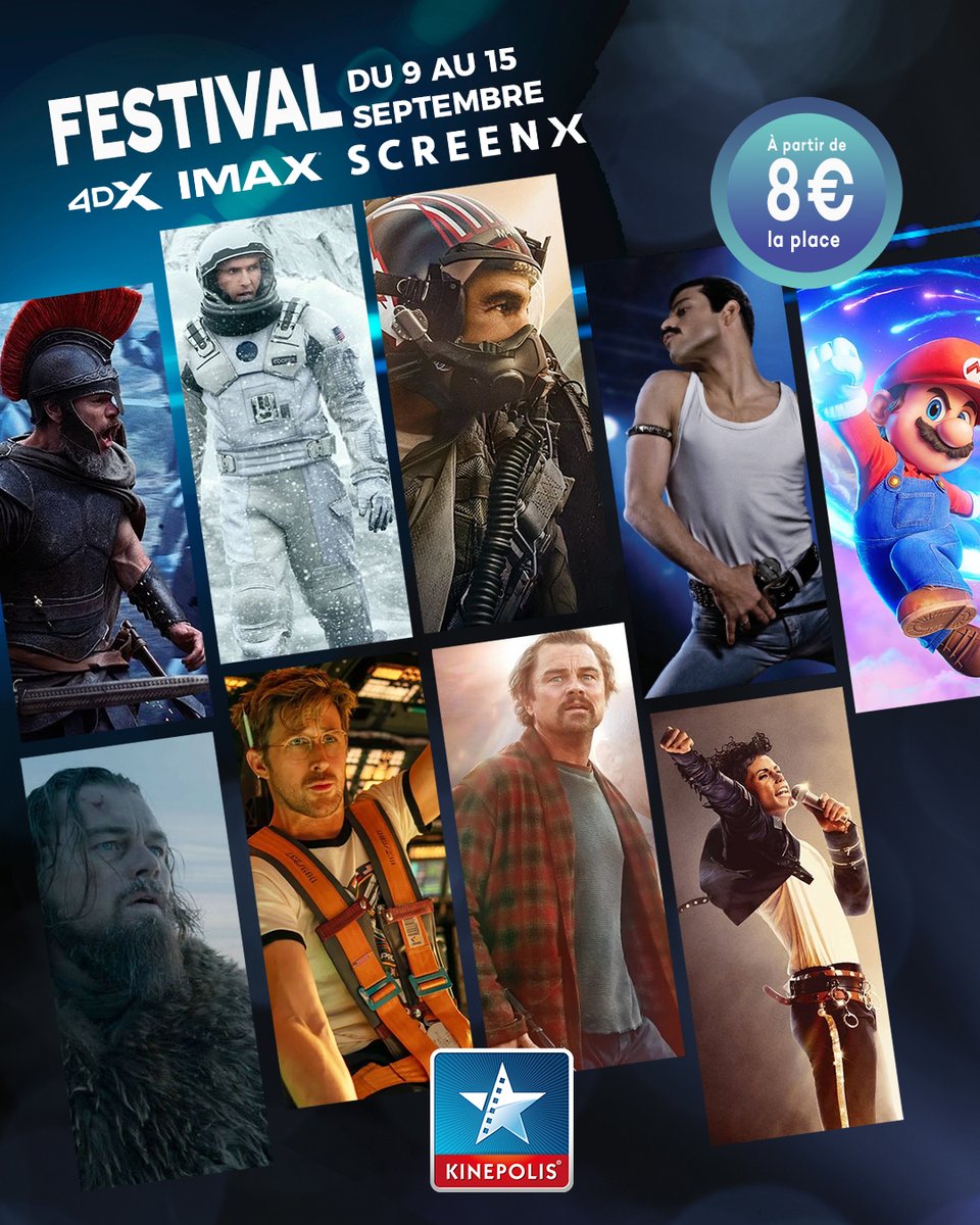 BessReichemej's tweet photo. Photo by Kinepolis France on August 15, 2026. May be an image of screen, poster and text that says "FESTIVAL DU DU9AU15 9 AU 15 4DX IMAX SCREENX SEPTEMBRE A partir de 88 laplace la place KINEPOLIS". https://t.co/Jlkqcdplv4