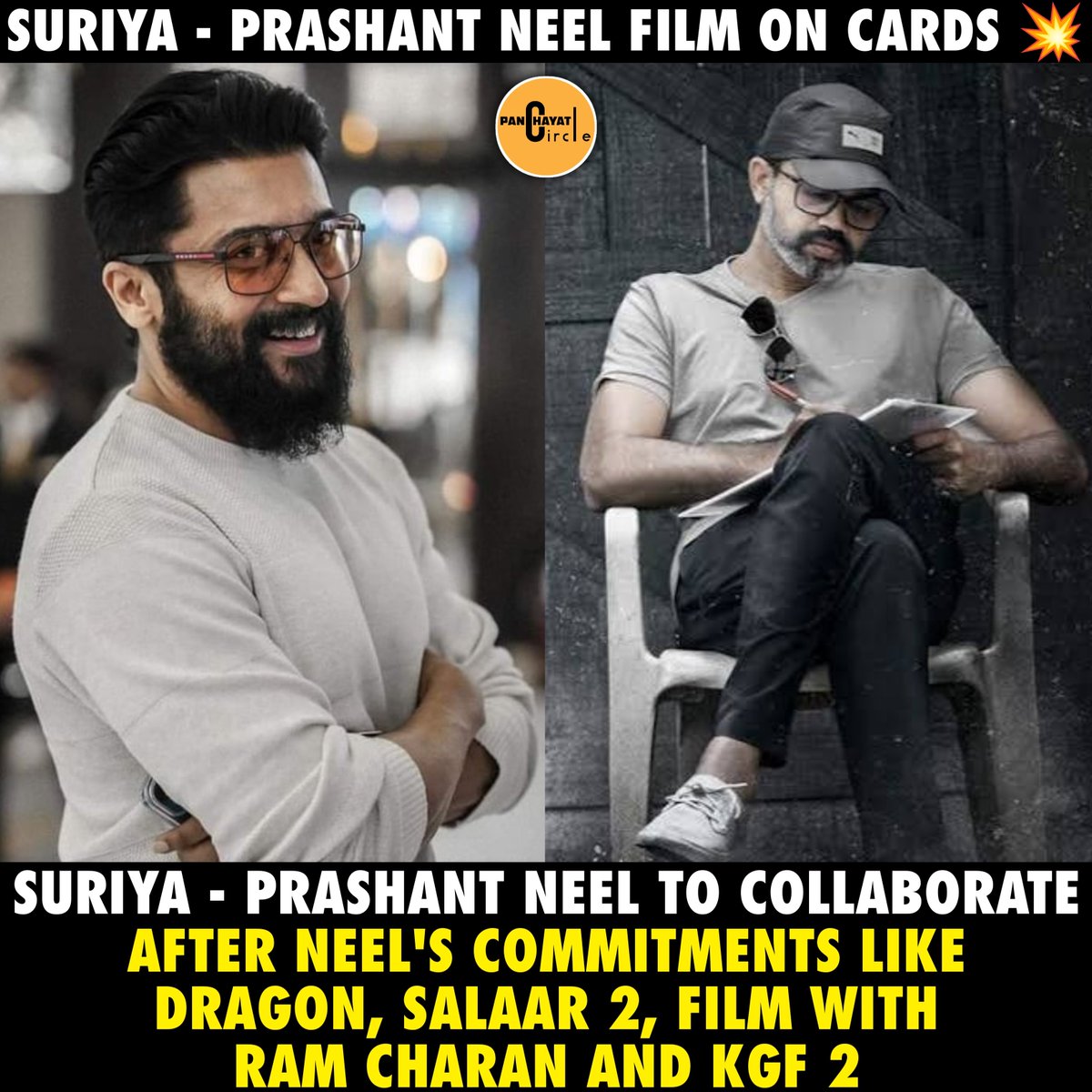 PanchayatCircle's tweet photo. Suriya &amp; Prashant Neel Joining For A Film ! https://t.co/7oNehoJ6Mx