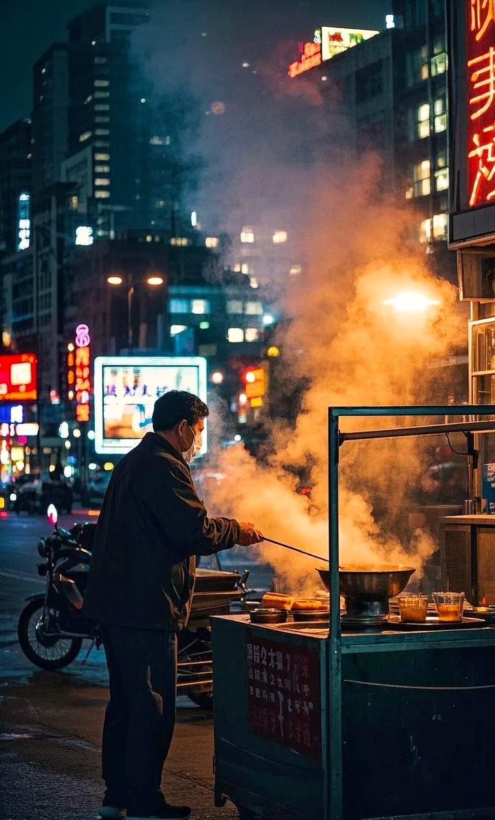 Thouseef12345's tweet photo. Busy alley corner in the old town—vendors yelling, steam rising from noodle carts, passersby hurrying with morning coffee. The best city stories happen in these tiny, unplanned frames. https://t.co/nns2w2quyw