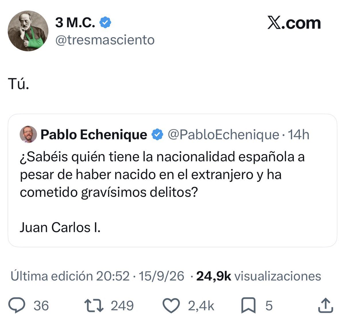 mejoreszasca's tweet photo. ZASCA!!!!!!!!!!! de @tresmasciento a @PabloEchenique . Vía @danielgraffe1 https://t.co/9ujmGbUgNg