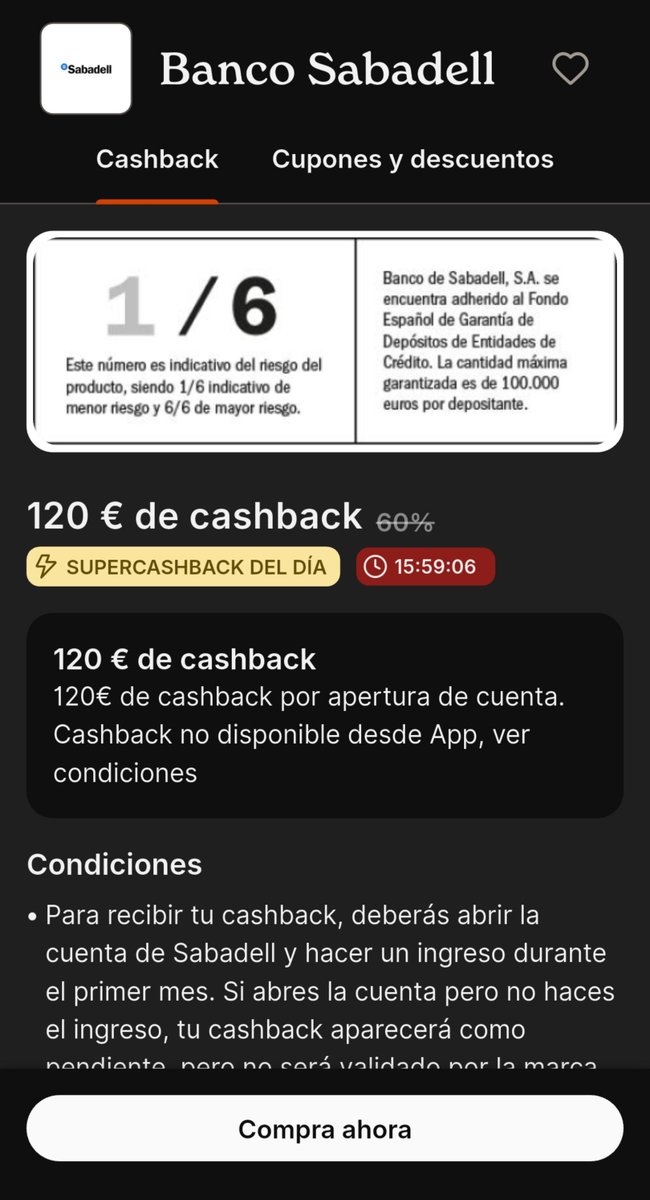 CasHunter6's tweet photo. Buenos dias! 

🤑 Así sí se empieza un buen día! Igraal y Sabadell destacando otra vez más.

🔥Solo por hoy puedes ganar 130€ registrandote y depositando solo 1€ en Sabadell te llevas 120€ + los 10€ por ser mi invitado!

🫵 Nose tú pero yo lo haría de cabeza.

https://t.co/cDVOX4ak8b