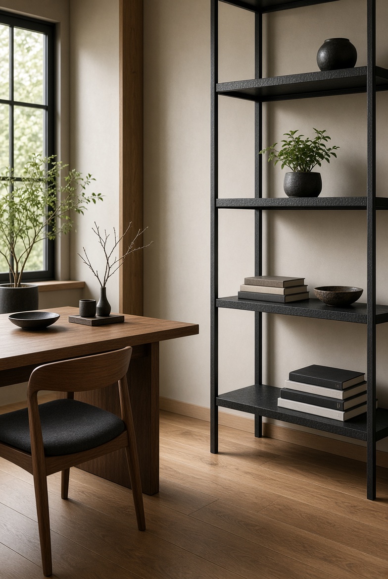 DeskKaizen's tweet photo. スチールラックって倉庫っぽいイメージ、ありませんか？
実はマットブラック塗装だと、部屋にすんなり馴染んじゃったりします！
光の当たり方で表情が変わるし、粉体塗装で傷にもサビにも強い。シルバー無地を買って部屋が殺風景になった経験ありません？
スチールラック、色で選ぶ���代来てるかも？！ https://t.co/aGCE3B2uqJ