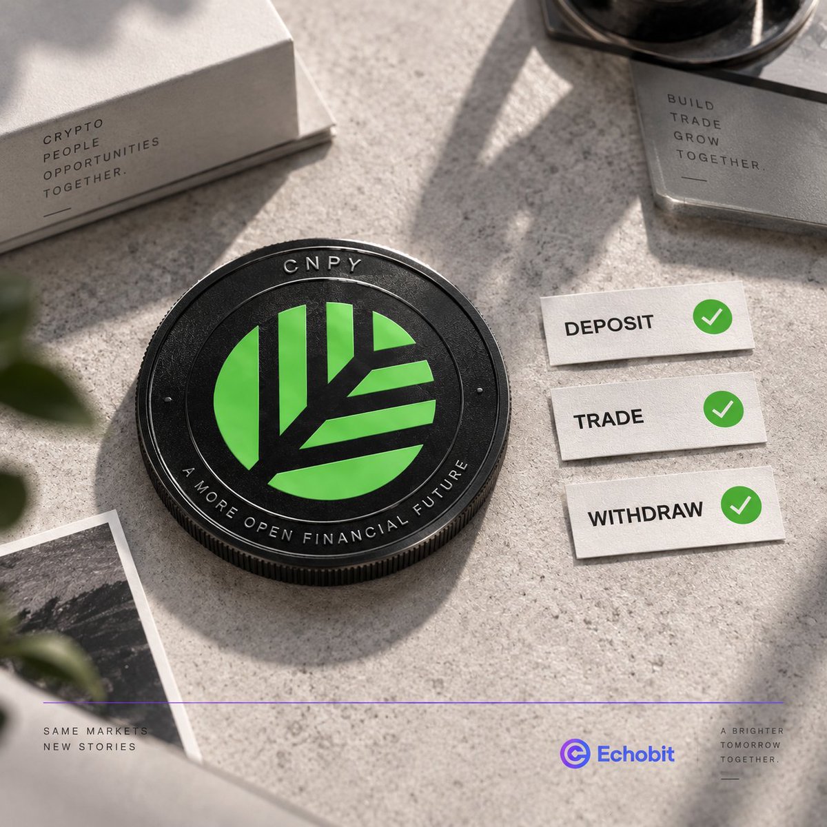 EchobitExchange's tweet photo. All systems go for canopy:native   ✓

Deposit ✅
Trade ✅
Withdraw ✅

CNPY/USDT is fully available on Echobit Spot.
🟢 Start trading here ：https://t.co/RNcPXlHiUJ

#CNPY #Echobit https://t.co/ALWLCJcMPv