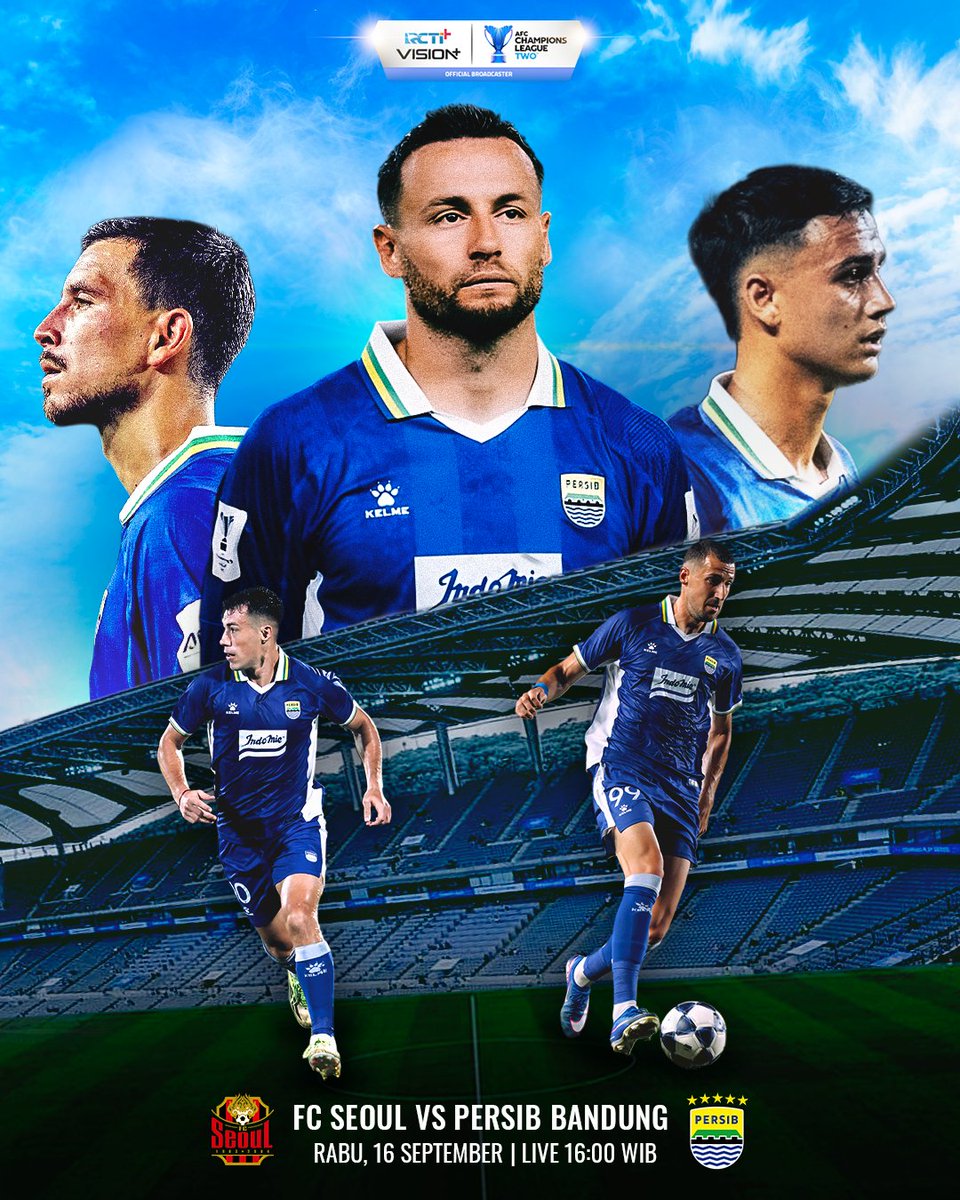 OfficialRCTI's tweet photo. 🐯SAATNYA MAUNG BANDUNG TAKLUKKAN ASIA🔥

Laga pertama Persib Bandung di AFC Champions League Two musim ini langsung menghadapi FC Seoul!

Mampukah Pangeran Biru membawa pulang hasil positif dari Seoul? 👀💙

🆚 FC Seoul 
📅 Rabu, 16 September
⏰ LIVE 16.00 WIB

Saksikan AFC Champions League Two di RCTI+ & VISION+
🔗 https://t.co/D6zQ5T2vBe

#RCTIPlusSports #VisionPlusSports #ACLTwo #AFCChampionsLeagueTwo #PersibBandung