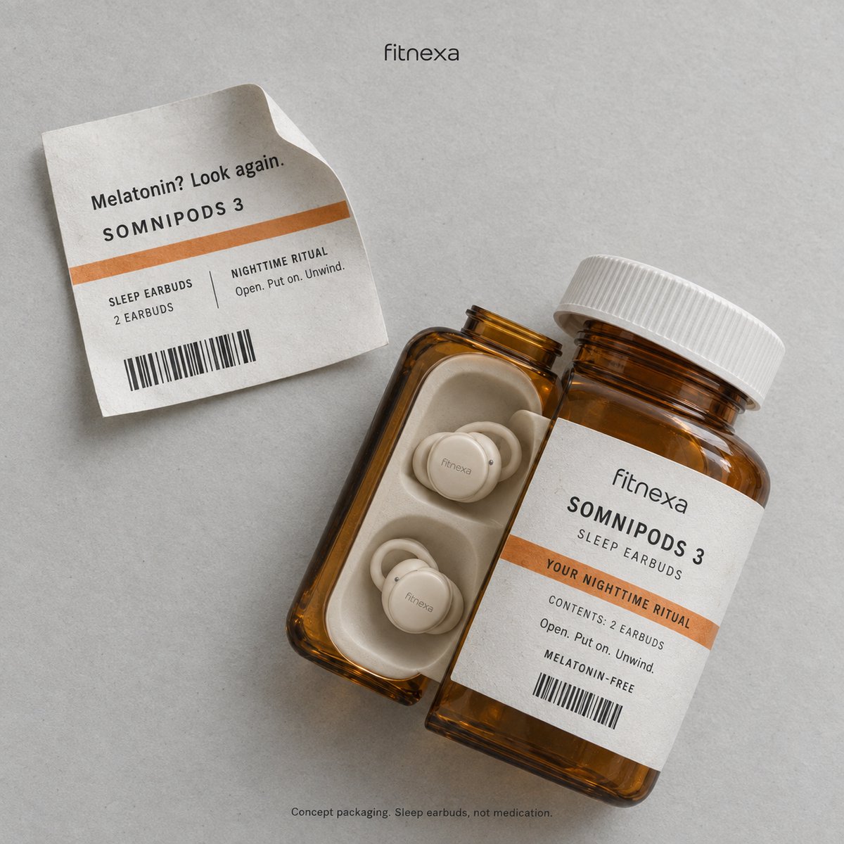 FitnexaOfficial's tweet photo. Need a little “melatonin” for your night? 

Try SomniPods 3: sleep earbuds with white noise and noise cancellation, plus sleep tracking and an AI coach with tips based on how you actually sleep. https://t.co/NwdKXMADze