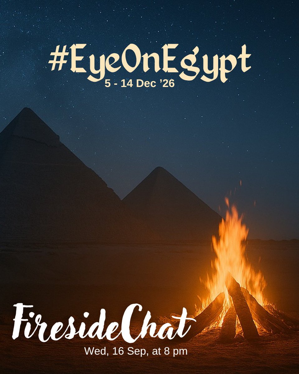 TravelWithKhaki's tweet photo. Have questions regarding our #EyeOnEgypt tour to Egypt from 5-14 Dec, '26? Join the comprehensive Online Fireside Chat tonight, Wed, 16 Sep, '26 at 8 pm IST, when KHAKI founder @BharGo8 and tour host Navin Upendran will take you through the tour itinerary and answer your queries.

⏰Tune in tonight at 8 pm IST on this Zoom link: https://t.co/ULvET8Ee7D
Meeting ID: 820 7310 3017
Passcode: 621539

Bookings are open. Book before our Special Early Bird Offer ends on Mon, 21 Sep, '26, to avail the best possible price. Book now at: https://t.co/T2WtIMKpOY

📞For more information, call us at +91 8928157148.

#KhakiTours #Egypt #FiresideChat #BharatGothoskar #TravelWithKhaki #GroupTours