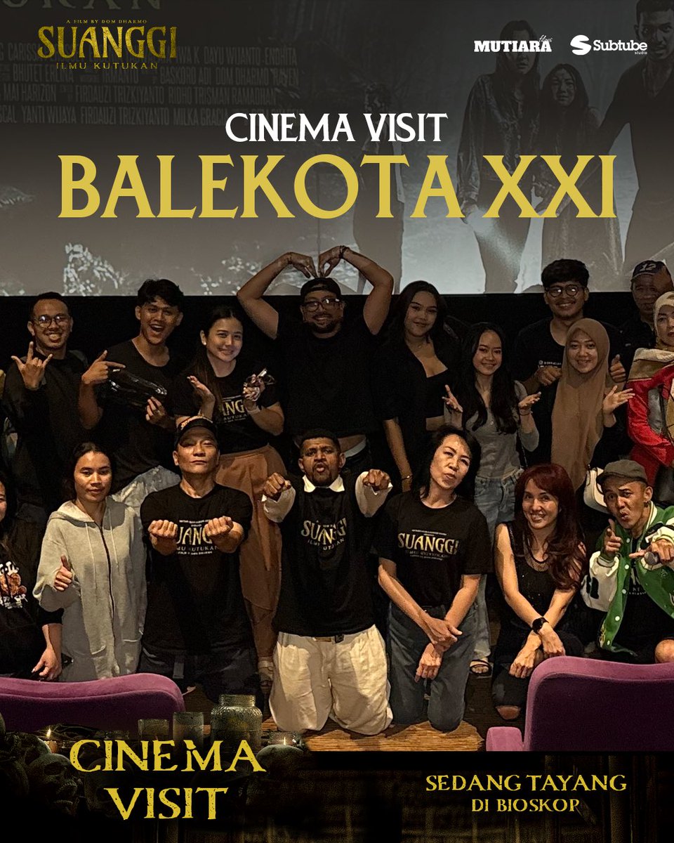 filmsuanggi's tweet photo. TERIMA KASIH WARGA TANGERANG! 👏

Antusiasme kalian luar biasa! Terima kasih banyak buat semua yang udah meramaikan bioskop dan berani diteror langsung sama Suanggi: Ilmu Kutukan. Kalian juara!

Yuk, buat yang belum nonton, cek jadwal bioskop kalian sekarang!

#FilmSuanggi https://t.co/T4YcSlMZ4W
