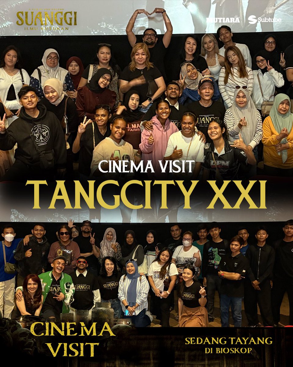 filmsuanggi's tweet photo. TERIMA KASIH WARGA TANGERANG! 👏

Antusiasme kalian luar biasa! Terima kasih banyak buat semua yang udah meramaikan bioskop dan berani diteror langsung sama Suanggi: Ilmu Kutukan. Kalian juara!

Yuk, buat yang belum nonton, cek jadwal bioskop kalian sekarang!

#FilmSuanggi https://t.co/T4YcSlMZ4W